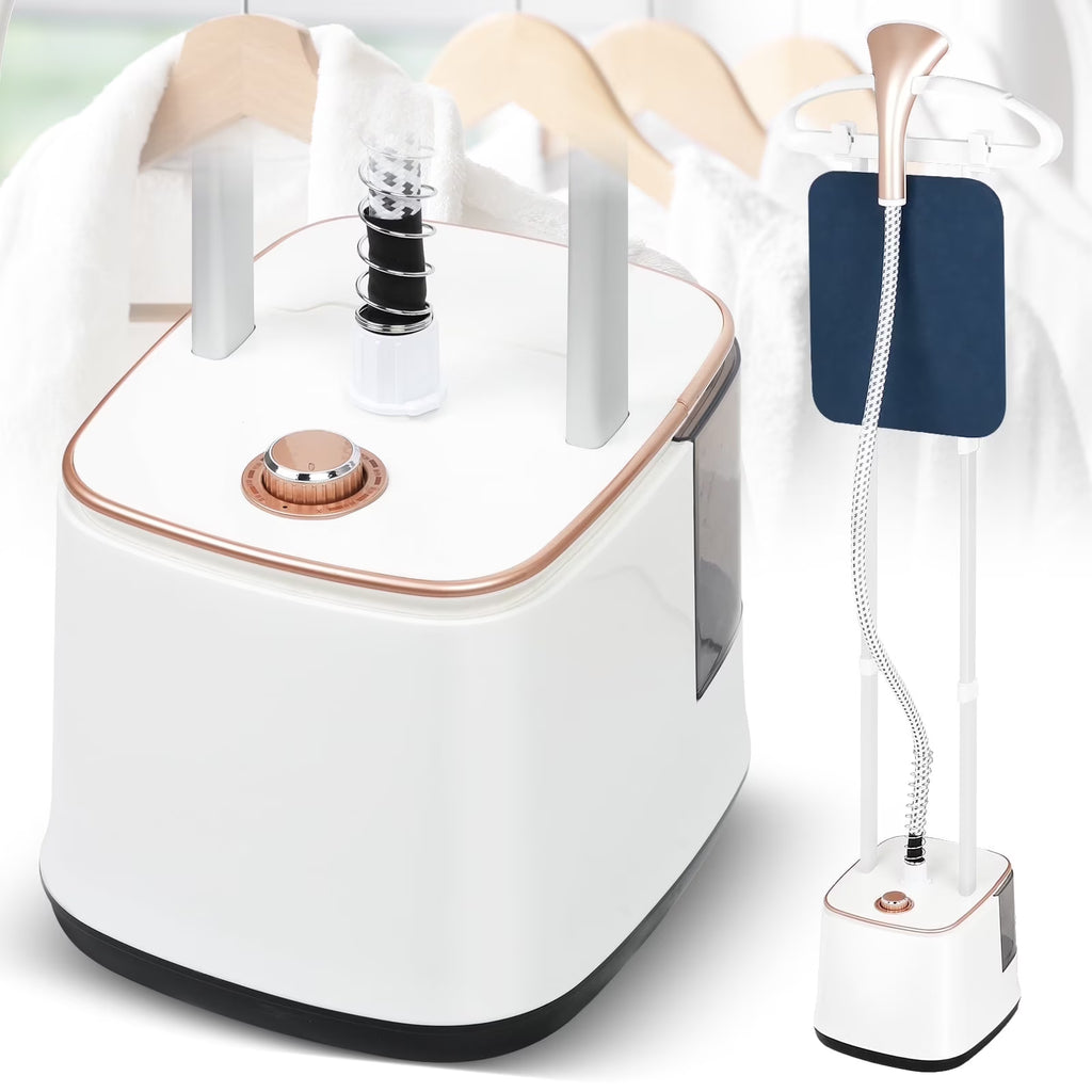 Advwin 2000W Garment Steamer for Clothes Standing, 10 Steam Levels, 2.7L Water Tank, Commercial and Household Use (Gold)