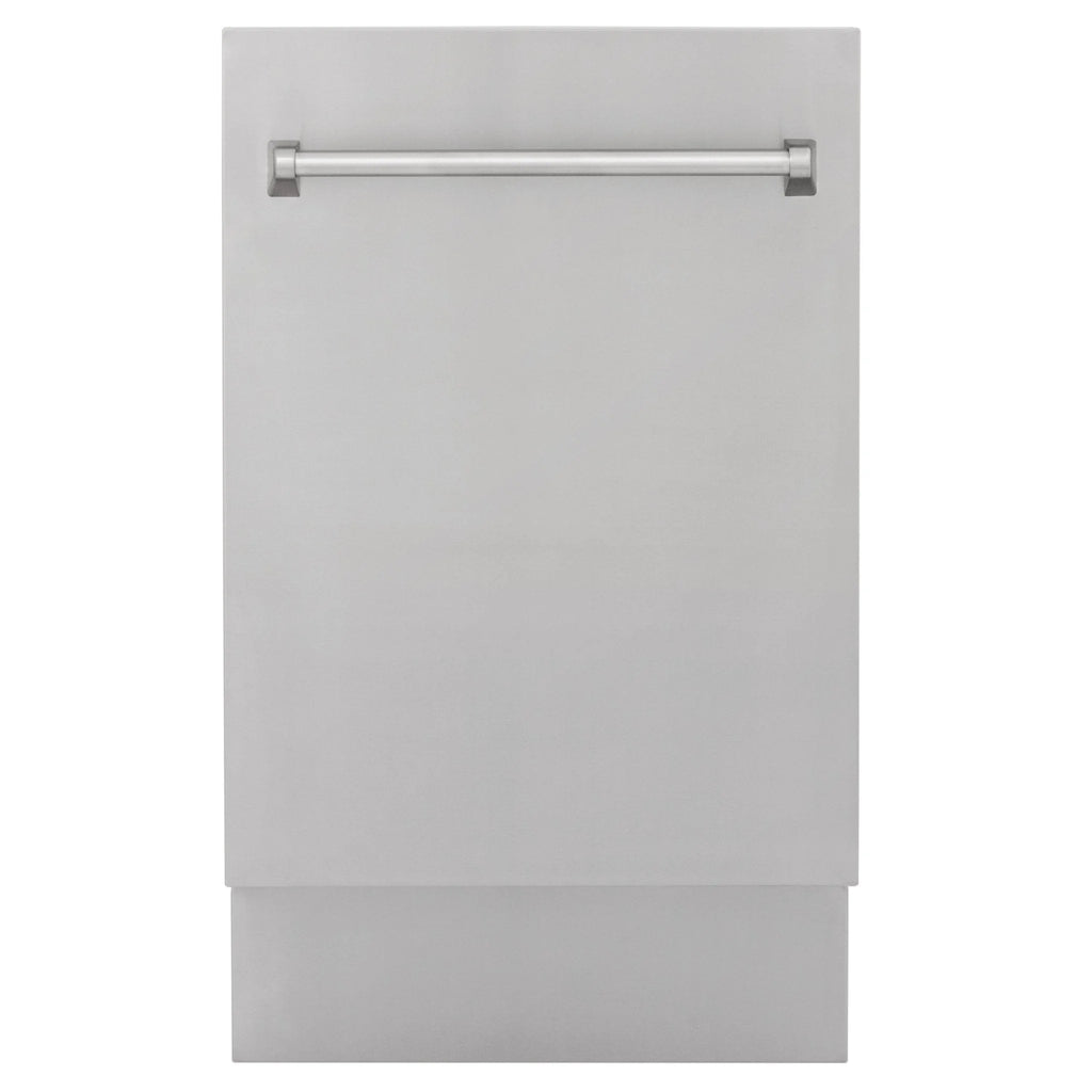 ZLINE 18" Tallac Series 3rd Rack Top Control Built-In Dishwasher in Unfinished Wood and Traditonal Handle, 51dBa
