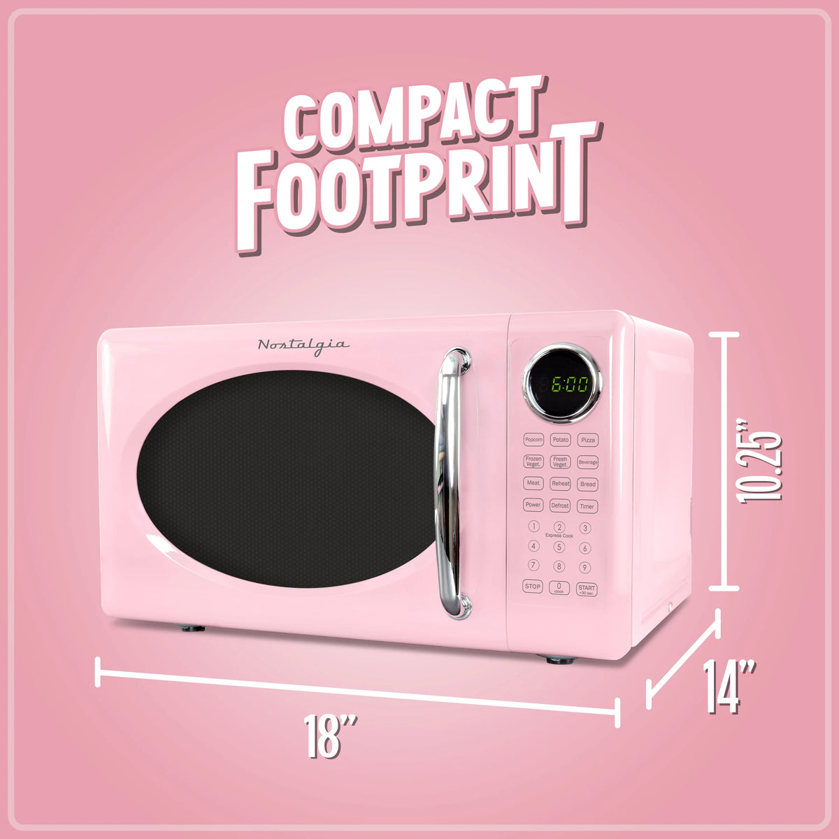 Nostalgia Retro Microwave Oven - 0.7 Cu Ft & 700-Watt Countertop Microwave with Glass Turntable, Child Safety Lock, 8 Auto-Cook Programs & Digital Clock - Aqua