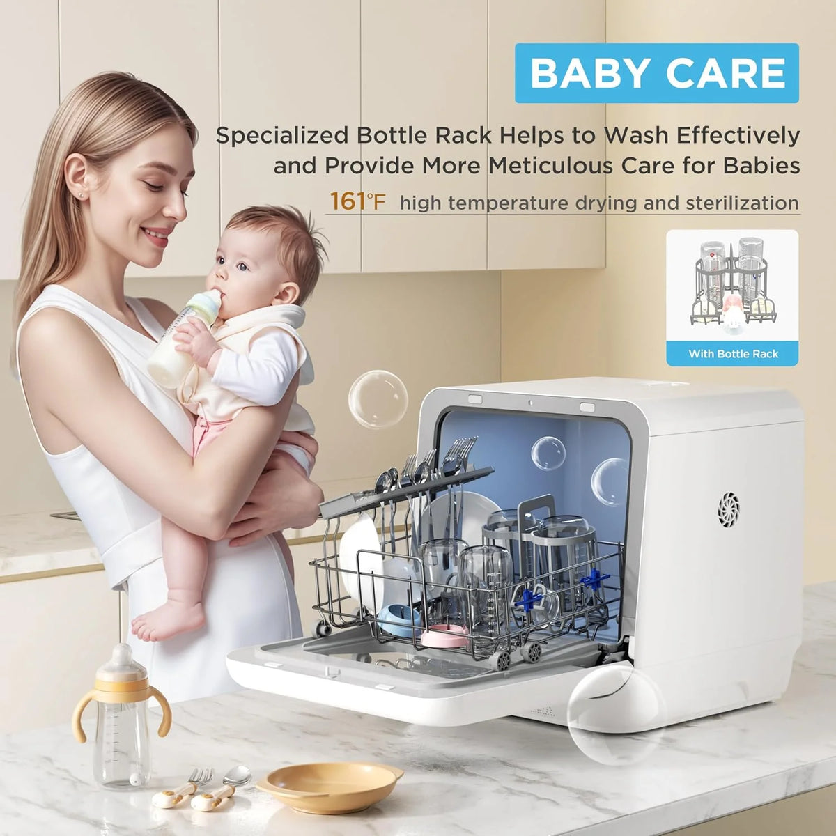 Midea Portable Countertop Dishwasher with 5-Liter Built-in Water Tank