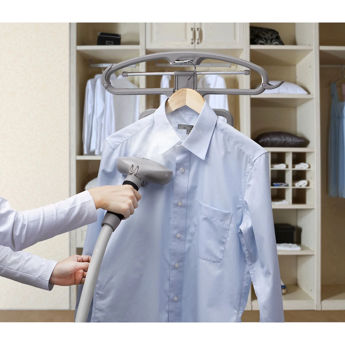 SALAV? GS45-DJ Professional Series Dual Bar Garment Steamer with Foot Pedals, Silver