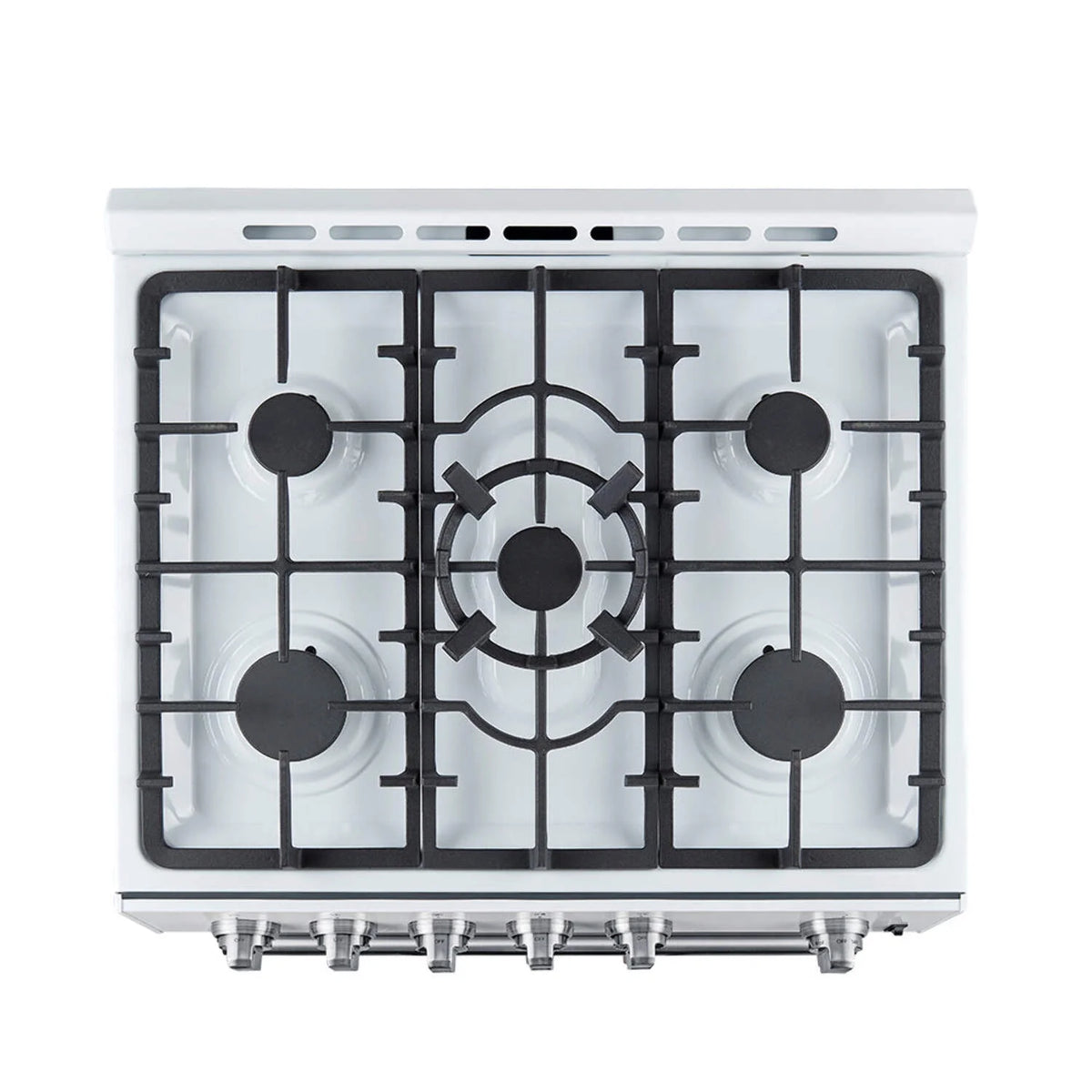 Forno Leonardo Espresso 30-Inch White Gas Range, 5 Burners, 39,500 BTU, 5 cu.ft Convection Oven
