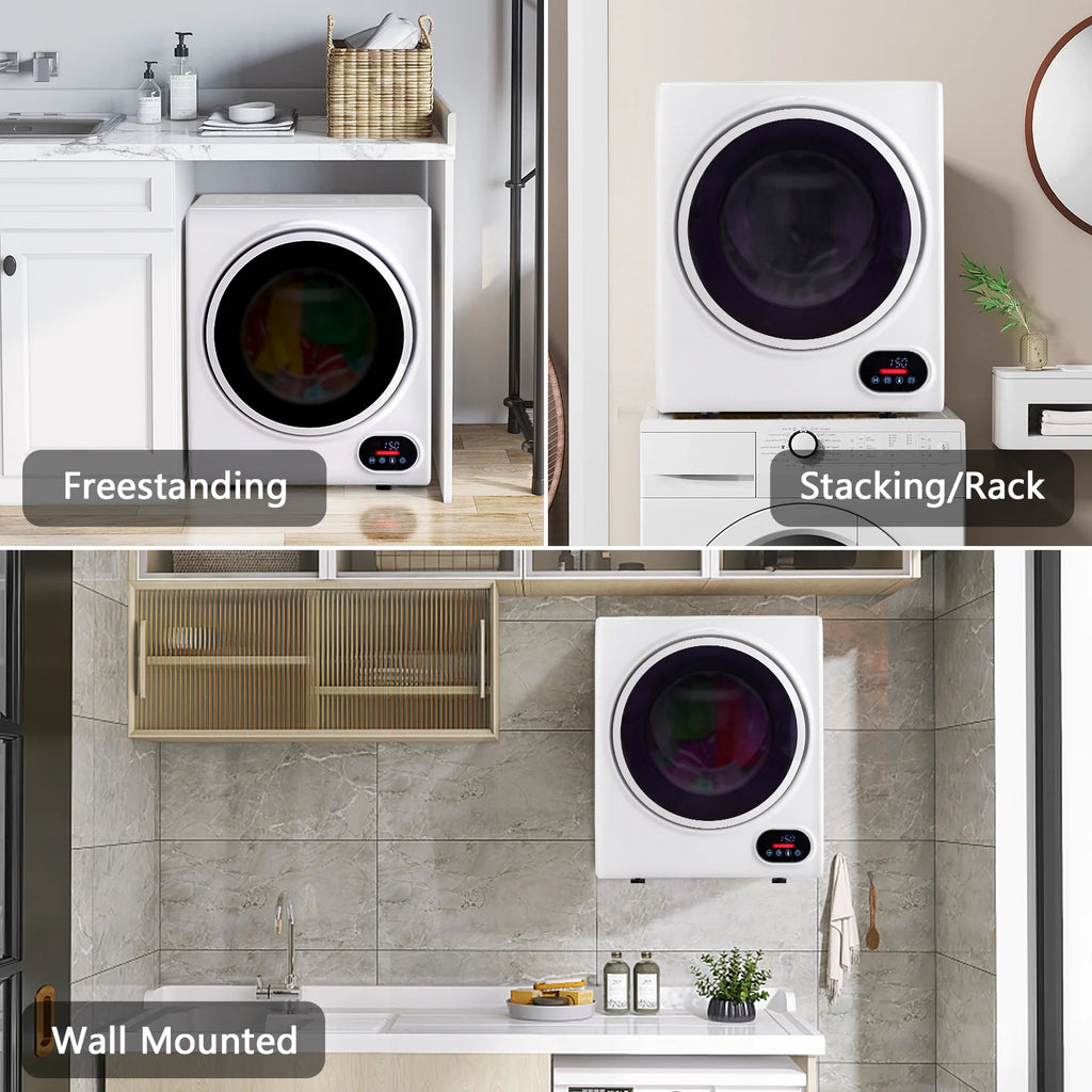 GYJ28-88-E Compact portable Household clothes Dryer 1.5CUFT Drum Dryer with LED display -White 120V 2.5KG
