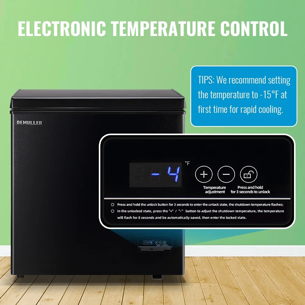 DEMULLER 5 Cu.ft Small Chest Freezer Mini Freezer Top Open Door for Dorm, Apartments Black New