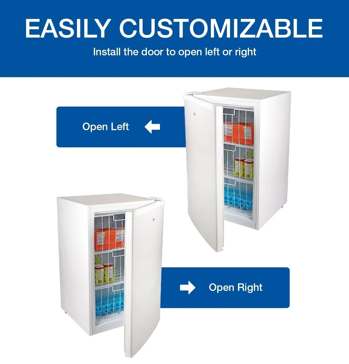 Koolatron Compact Upright Freezer, 3.1 cu ft (88L) White Manual Defrost