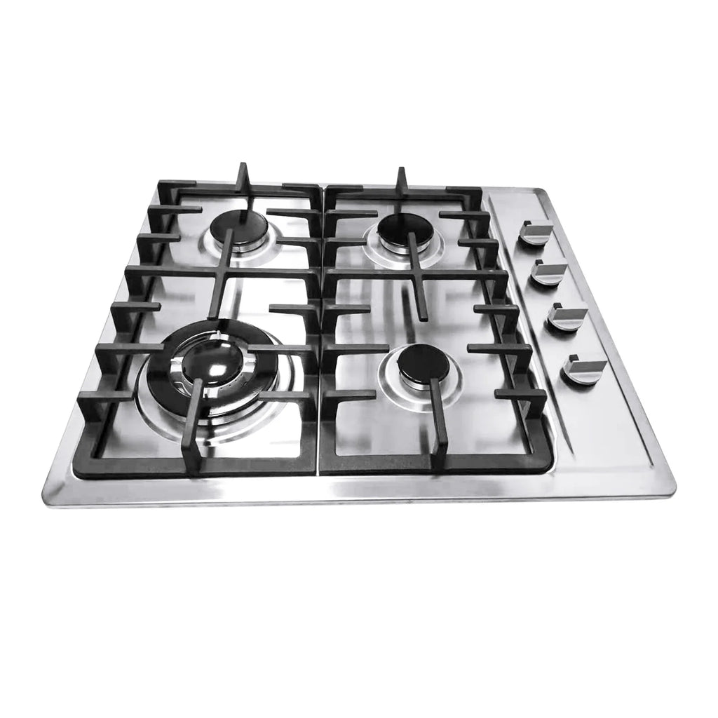Stainless Steel 4-Burner Gas Stove, 3.0KW+1.75KW+1.0KW, Built-In Cooktop with Rotary Switch for Homes, Restaurants