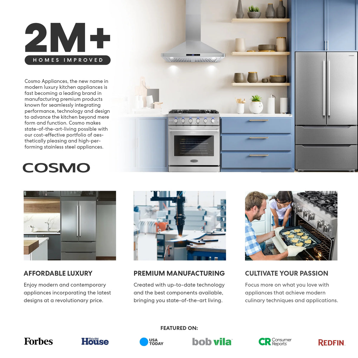 Cosmo 30 in. Ducted Island Range Hood in Stainless Steel with LED Lighting and Permanent Filters