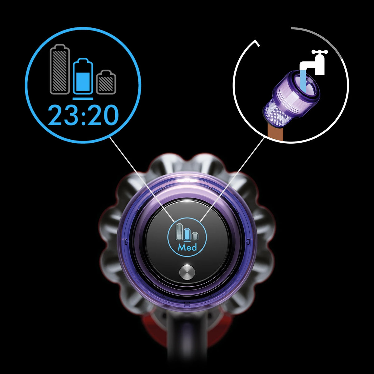Restored Premium Dyson Outsize Extra Cordless Vacuum Cleaner | Nickel/Iron (Refurbished)