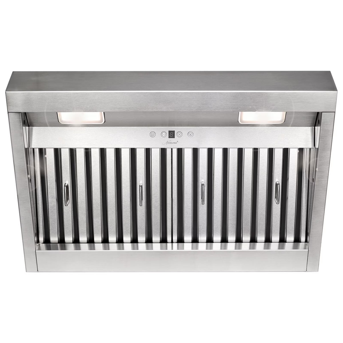 Akicon 48 Inch Range Hood Insert, Stainless Steel 8" Ducted Insert/Built-in Kitchen Vent Hood with 1200 CFM Suction, Dimmable LED Lights and Dishwasher Safe Filters, 4 Speed-Cool White