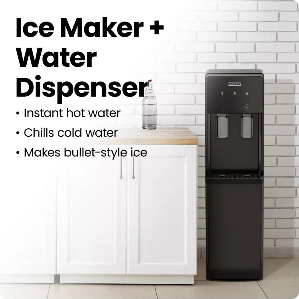 Iceman Ice Maker & Water Dispenser, Bottom-Loading for 1a??5 Gallon Bottles a?? Black