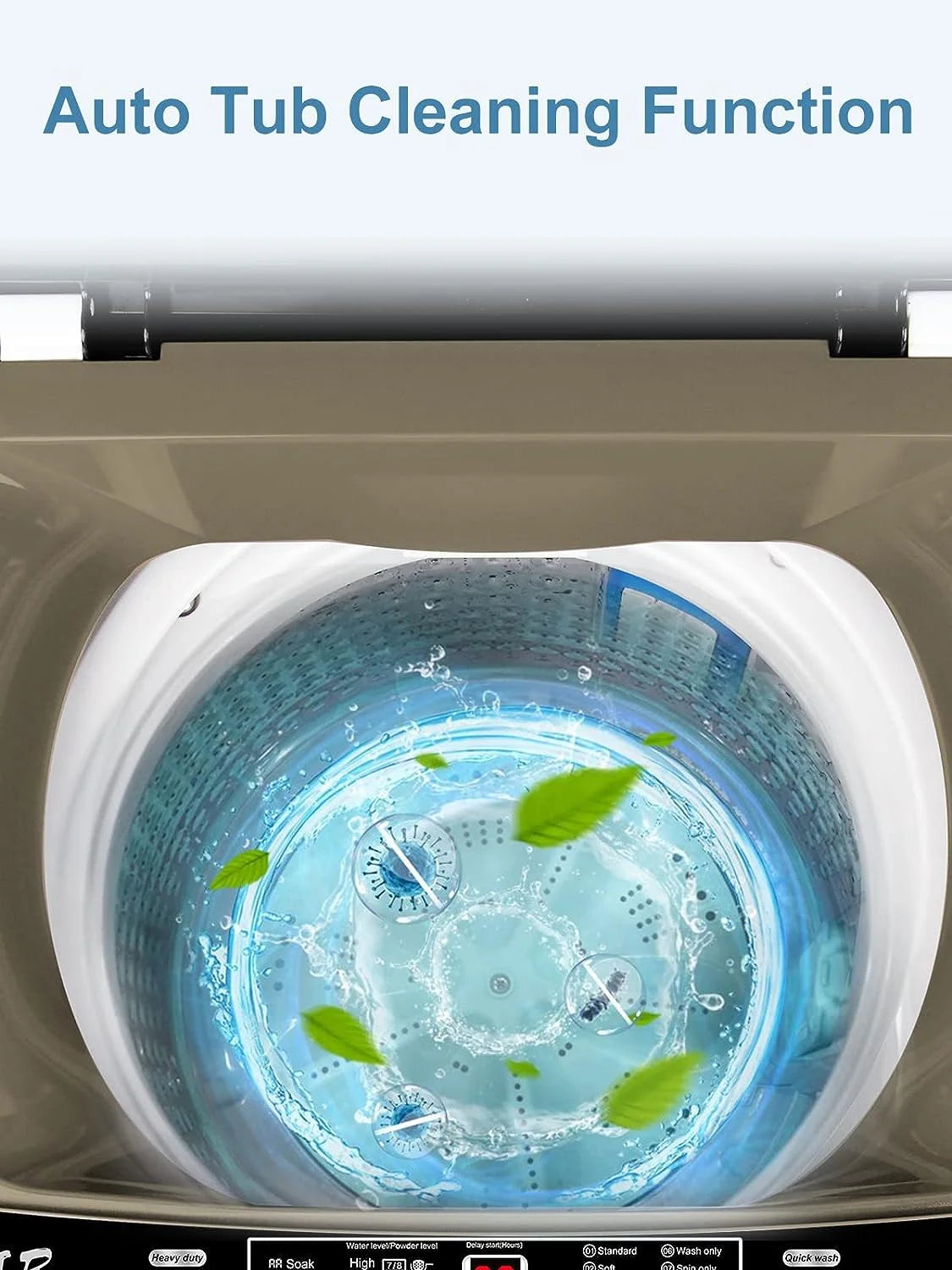 17.7 lbs Full Automatic Washing Machine with LED Display Compact Washing Machine with Drain Dump, 10 Wash Programs and 8 Water Levels Ideal for Dorms, Apartments, Grey