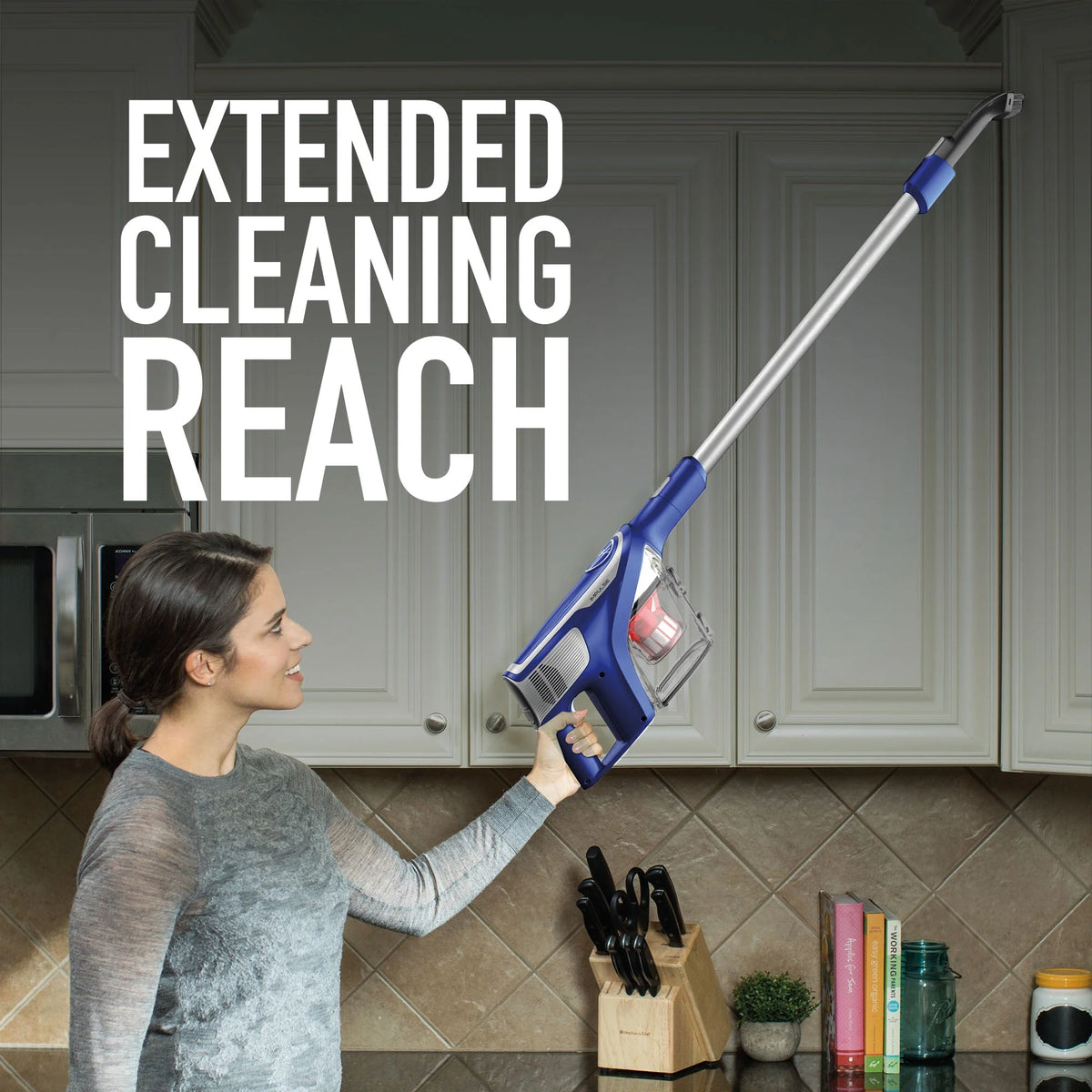 Hoover IMPULSE Pet Cordless Stick Vacuum Cleaner, BH53020, Lightweight, Powerful Suction, Pet Hair, Hard Floor, Carpet, HEPA Filter, Self-Cleaning Brushroll, LED Headlights, Rechargeable