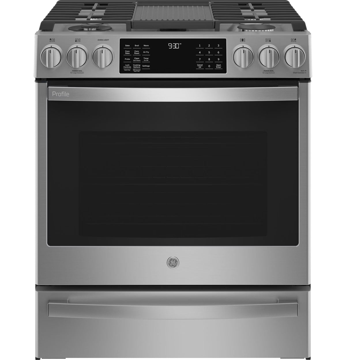 GE Profile PGS930YPFS 5.6 Cu. Ft. Stainless Steel Slide-In Gas Range