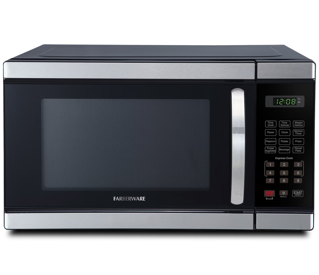 Farberware FMGZ09BKA 0.9 Cu. Ft. Microwave Oven, 900W, Digital Control, LED Display, 6 Cooking Presets, Black
