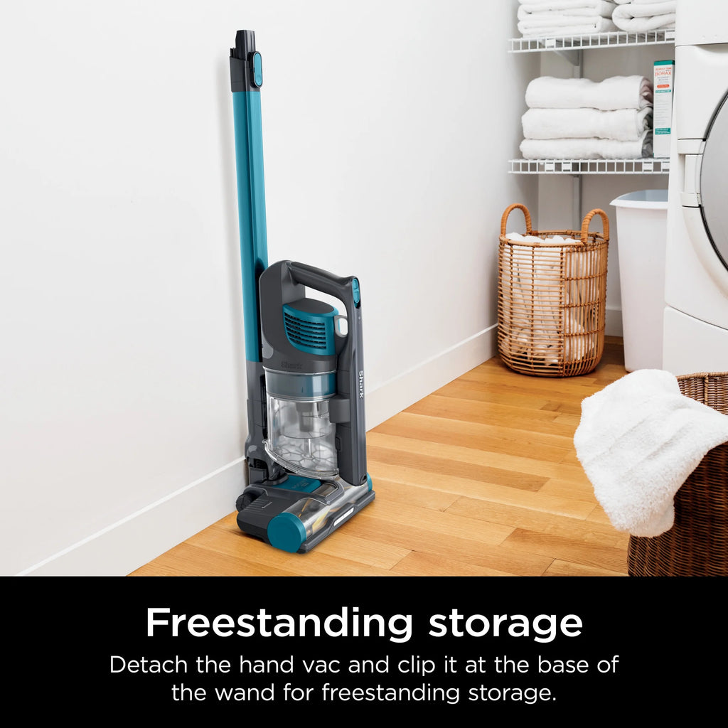 Shark Pet Pro Bagless Cordless Stick Vacuum, Carpets and Hardfloors, Powerfins Brushroll, No Hair Wrap, Up to 40 Min Runtime, XL Dust Cup, IZ240 Teal