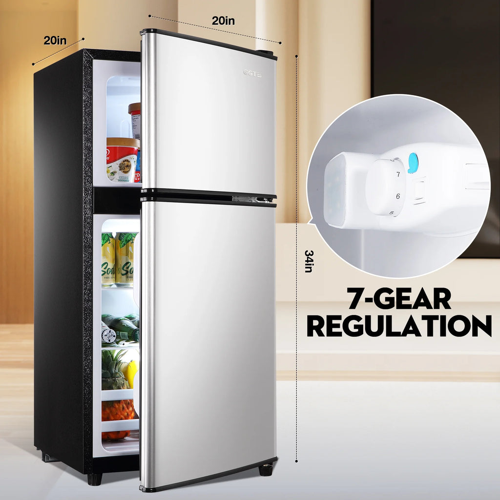 GGTB Retro Compact Two Door Refrigerator, Black, 3.0 Cu ft