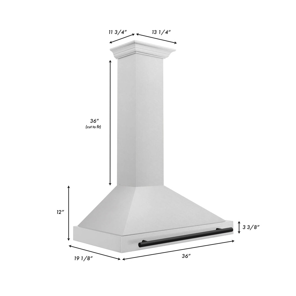 ZLINE 36 ZLINE Autograph Edition DuraSnow Stainless Steel Range Hood with DuraSnow and Gold Handle (KB4SNZ-36-G)