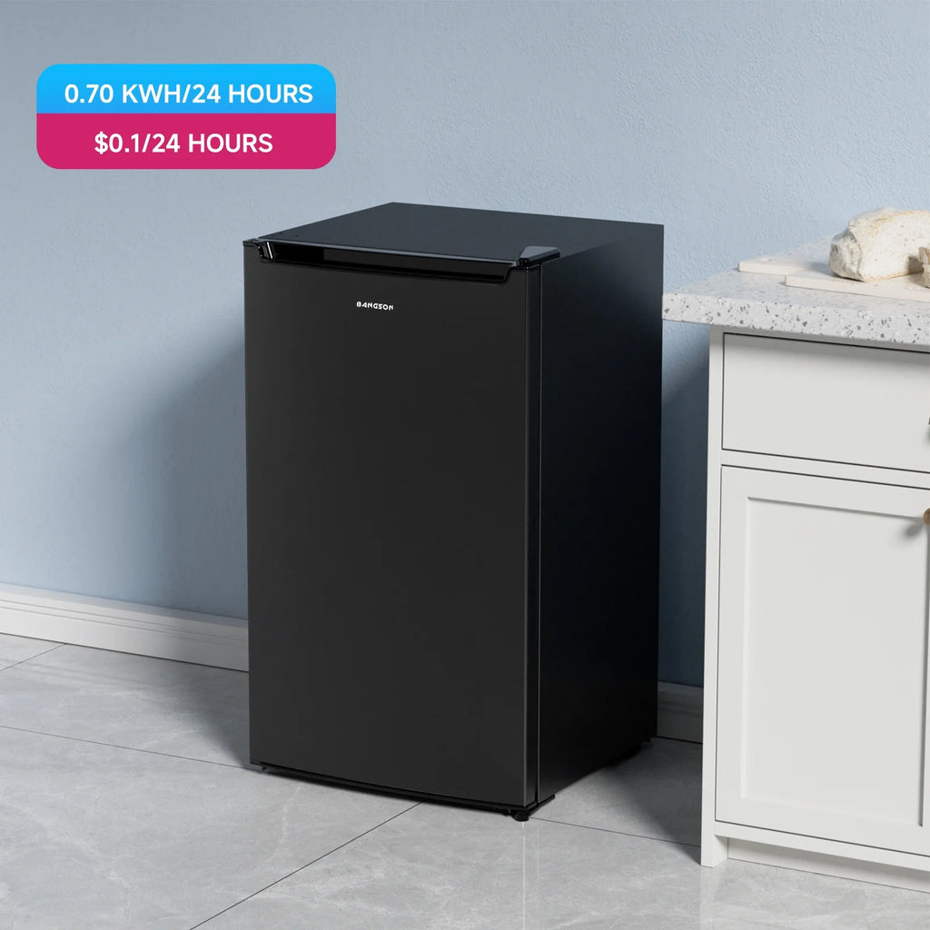 Bangson 2.1 Cu.Ft Upright Freezer, Compact Mini Freezer with Reversible Black Door, Black
