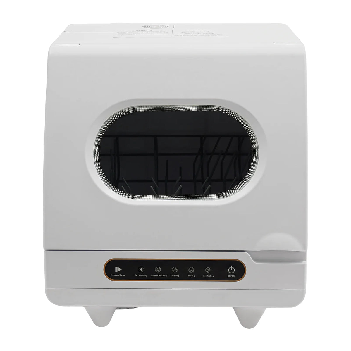 Flip-top Dishwasher White 5 intelligent washing functions Portable Countertop Dishwasher Compact  Low Noise Mini Dishwasher with Water Tank Leak-Proof Dry