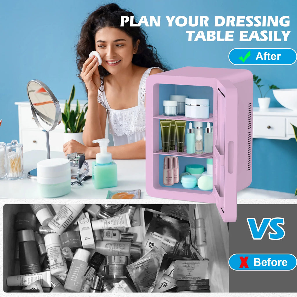 ADVWIN 22L/30Can Mini Fridge with Temperature Control, Compact Refrigerators for Bedroom, Cosmetics