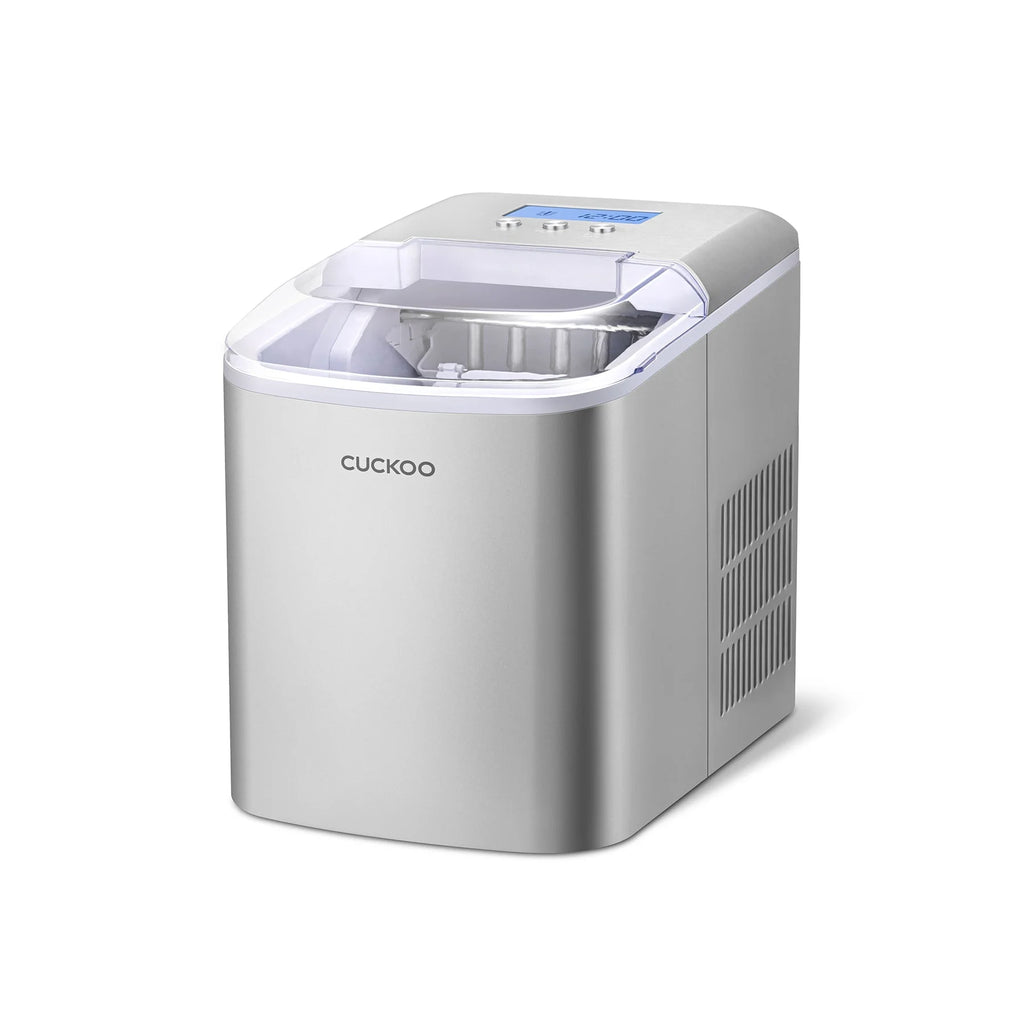 CUCKOO CIM-AS09M10S Portable Countertop Ice Maker Machine Stainless Steel, 20lb a Day, Fast Ice Production, Auto Clean, 2-Size Settings, Stainless Steel