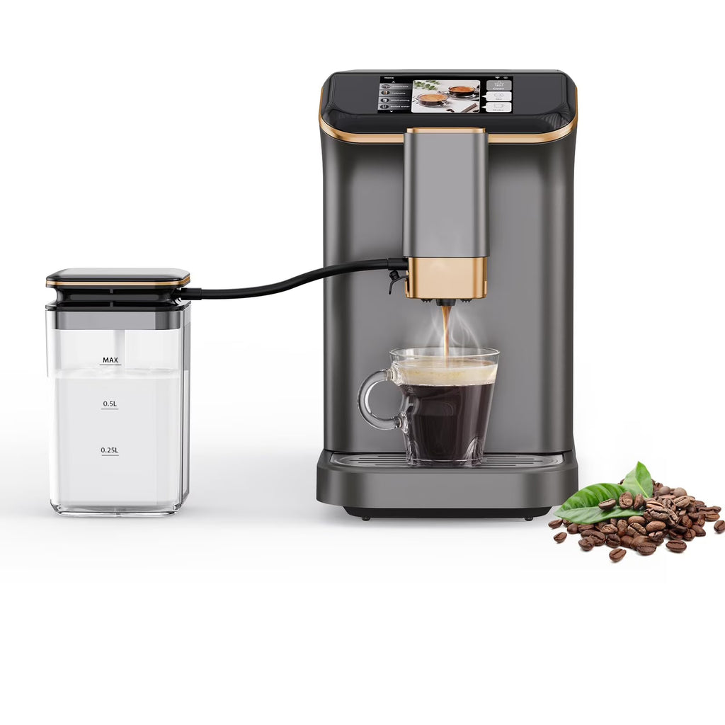 Soonbuy Fully Automatic Espresso Machine 20 Bar, With Milk Frother Steam Wand,Gold