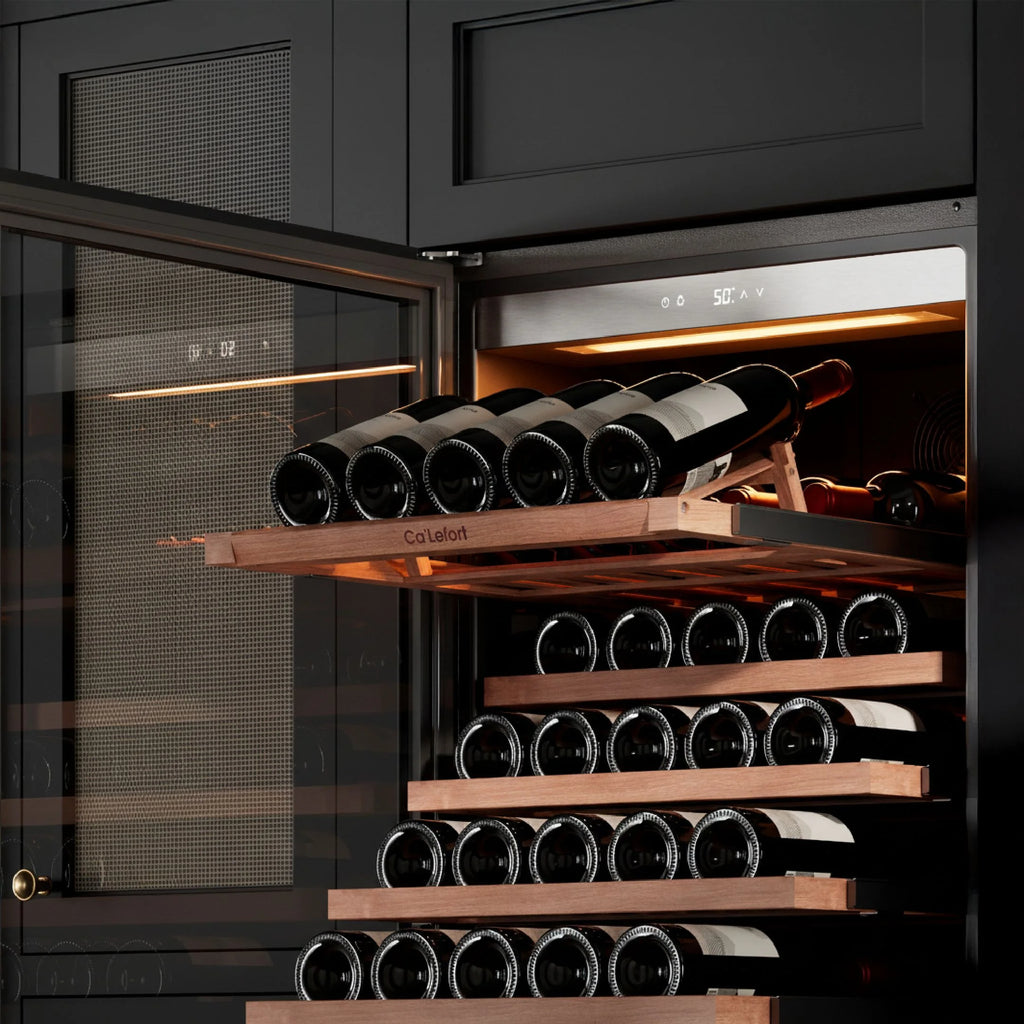 Ca'Lefort 24 inch 166-Bottle Wine Cooler Refrigerator???Freestanding/Built-In??? Dual Zone 3-Color LED Lighting ??? for Home, Bar & Office