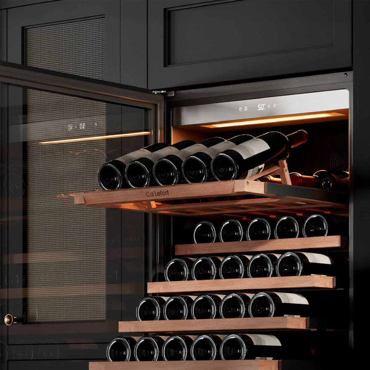 Ca'Lefort 24 inch 166-Bottle Wine Cooler Refrigerator???Freestanding/Built-In??? Dual Zone 3-Color LED Lighting ??? for Home, Bar & Office