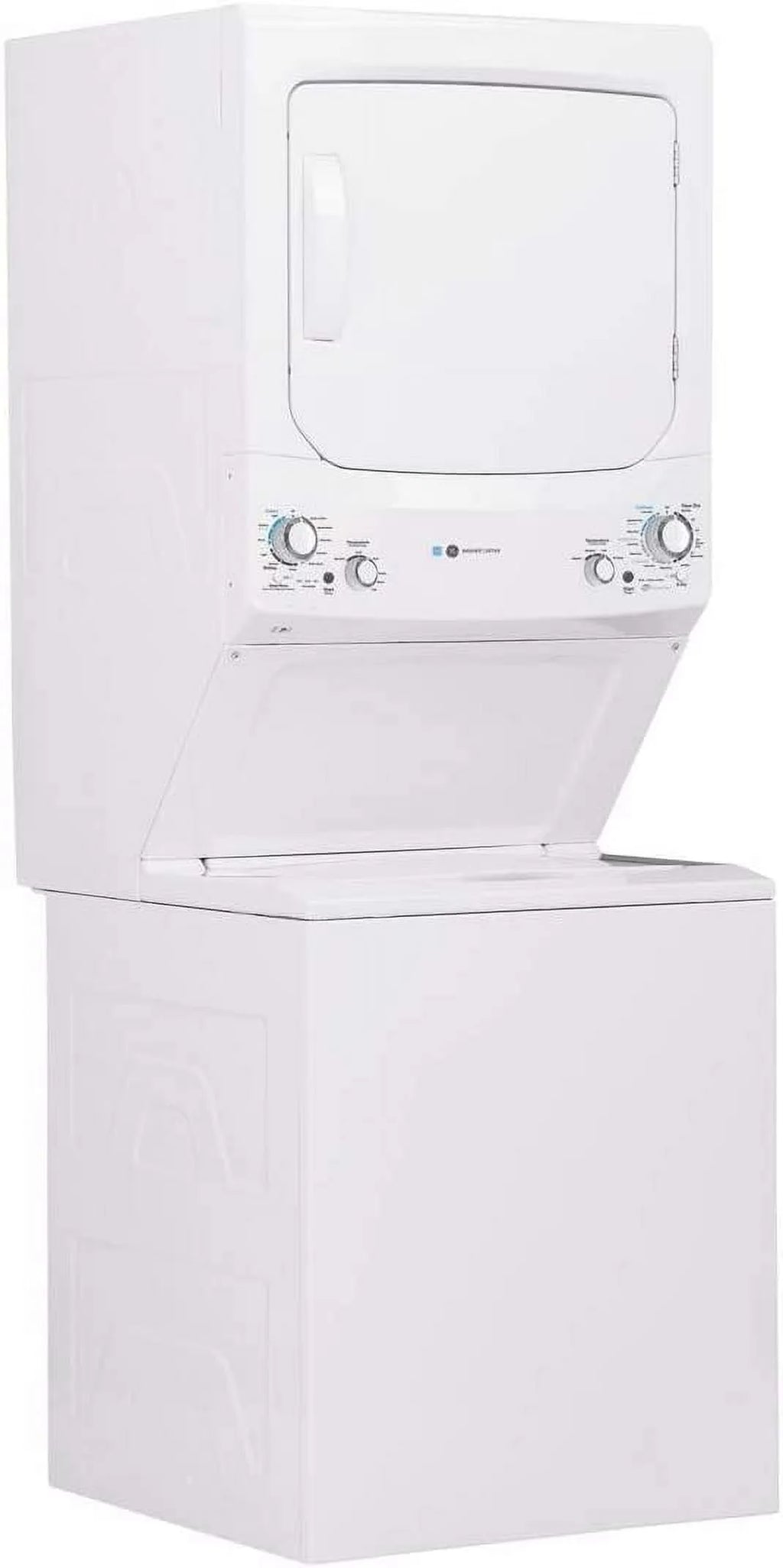 GE Unitized Spacemaker(R) ENERGY STAR(R) 3.9 cu. ft. Capacity Washer with Stainless Steel Basket and 5.9 Electric Dryer - GUD27EESNWW
