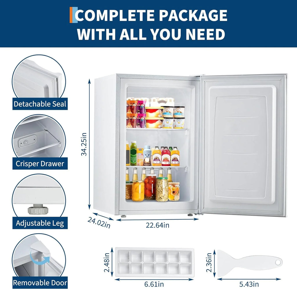 Garvee 3.0 Cu.ft Small Freezer, Mini Deep Freezer with Reversible Single Door & 7 Adjustable Thermostat for Apartment, Home, Office, White