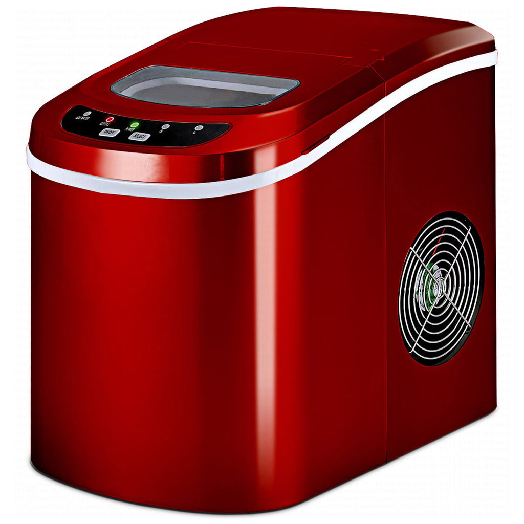 Costway Silver Portable Compact Electric Ice Maker Machine Mini Cube 26lb/Day