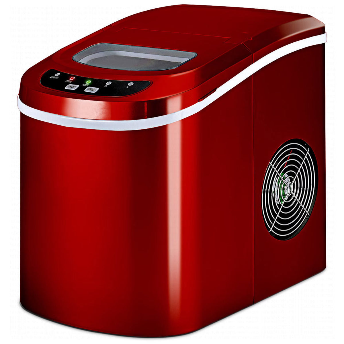 Costway Silver Portable Compact Electric Ice Maker Machine Mini Cube 26lb/Day