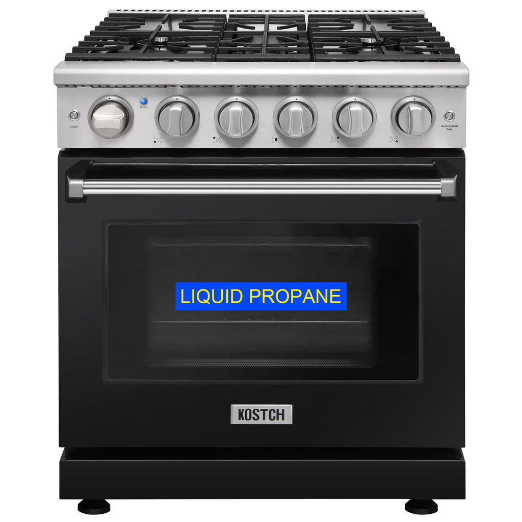 KOSTCH 30-in 5 burners 4.55-cu ft Convection Oven Freestanding Liquid Propane Gas Range ( Stainless steel )