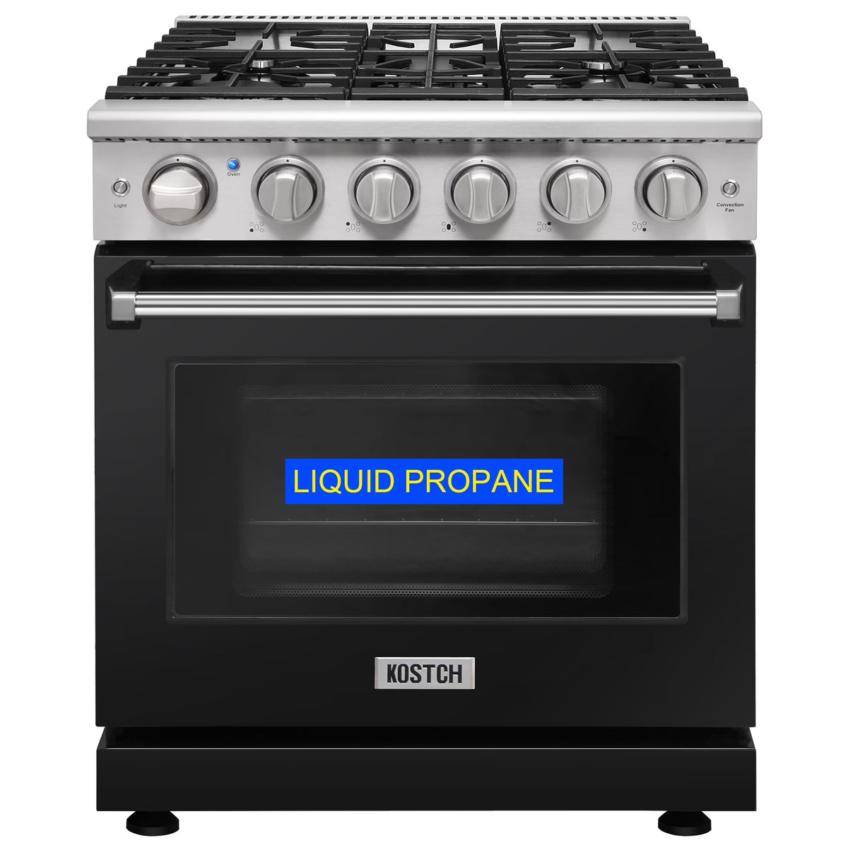 KOSTCH 30-in 5 burners 4.55-cu ft Convection Oven Freestanding Liquid Propane Gas Range ( Stainless steel )