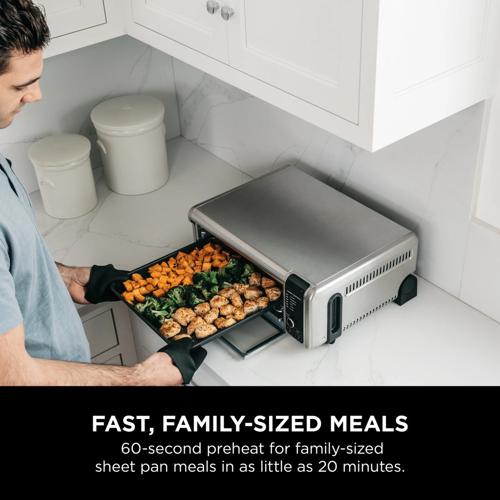 The Ninja? Foodi? Digital Air Fry Oven, Convection Oven, Toaster, Air Fryer, Flip-Away for Storage, 1800 watts, Stainless Steel, SP100