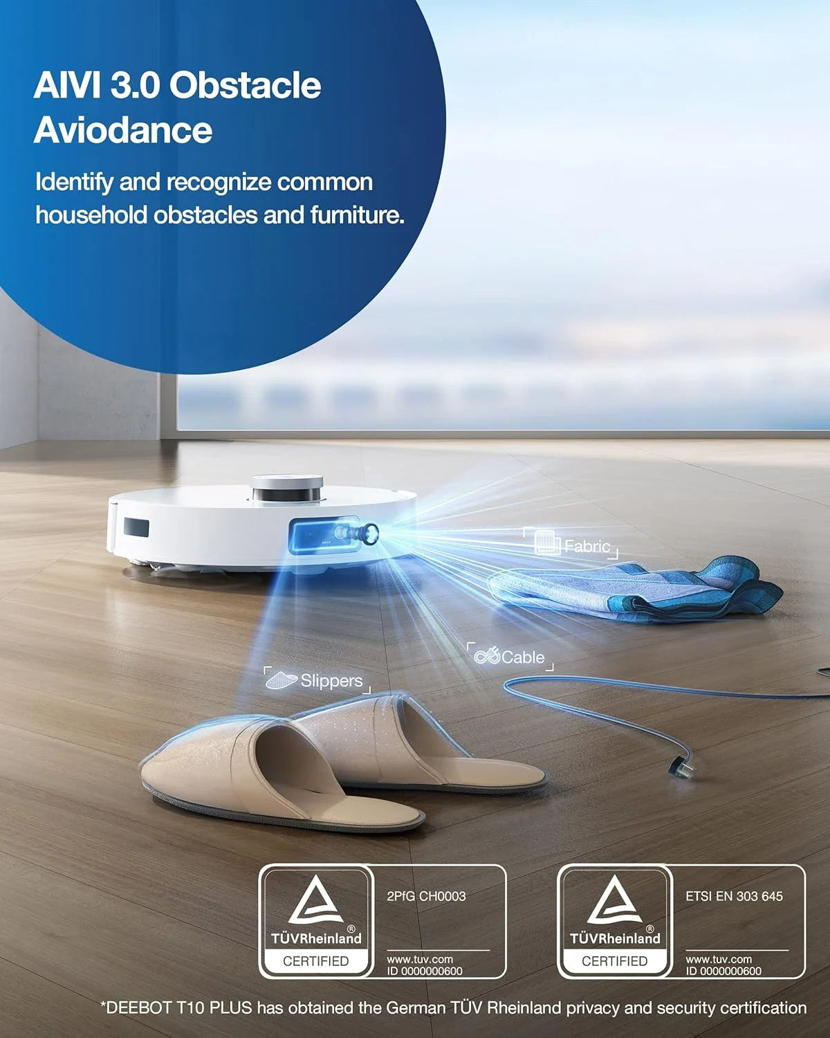 ECOVACS DEEBOT T10 PLUS Neo Robot Vacuum and Mop, Auto-Empty, AIVI 3.0, OZMO Pro 3.0 Oscillating Mopping, 3D Map, Air Freshener