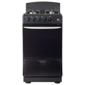 Master-Chef - 20" Black B Gas Space Saver Range with 2.4 CFT Oven Capacity - Italian SABAF Sealed Burners, 1 Ultra-Fast and 3 Fast �C Easy to Clean, Iron Grates, and Cool Knobs CSA Certified