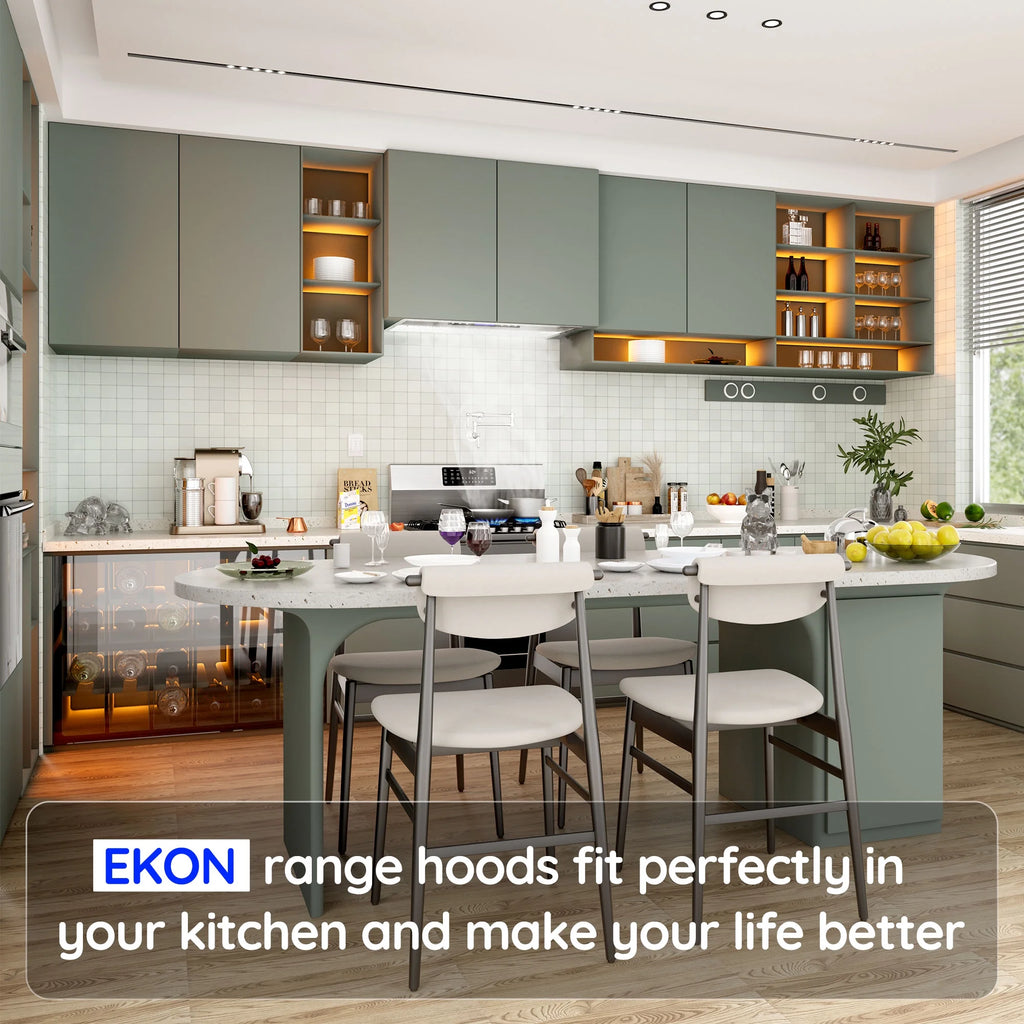 EKON Kitchen Expert 30 inch 900 CFM Convertible Insert Range Hood  with Remote control