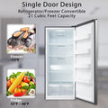 Smad Upright Freezer, Standup 21 Cu ft  Frost Free with Drawers Stainless Steel Standing Convertible Refrigerator for Garage Kitchen Use