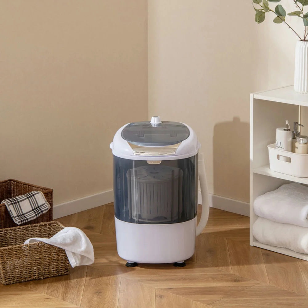 Barara King Washing Machine, Laundry Washer, Portable Mini Washing Machine Semi-Automatic Washer and Spinner Combo with Single Tub-Gray