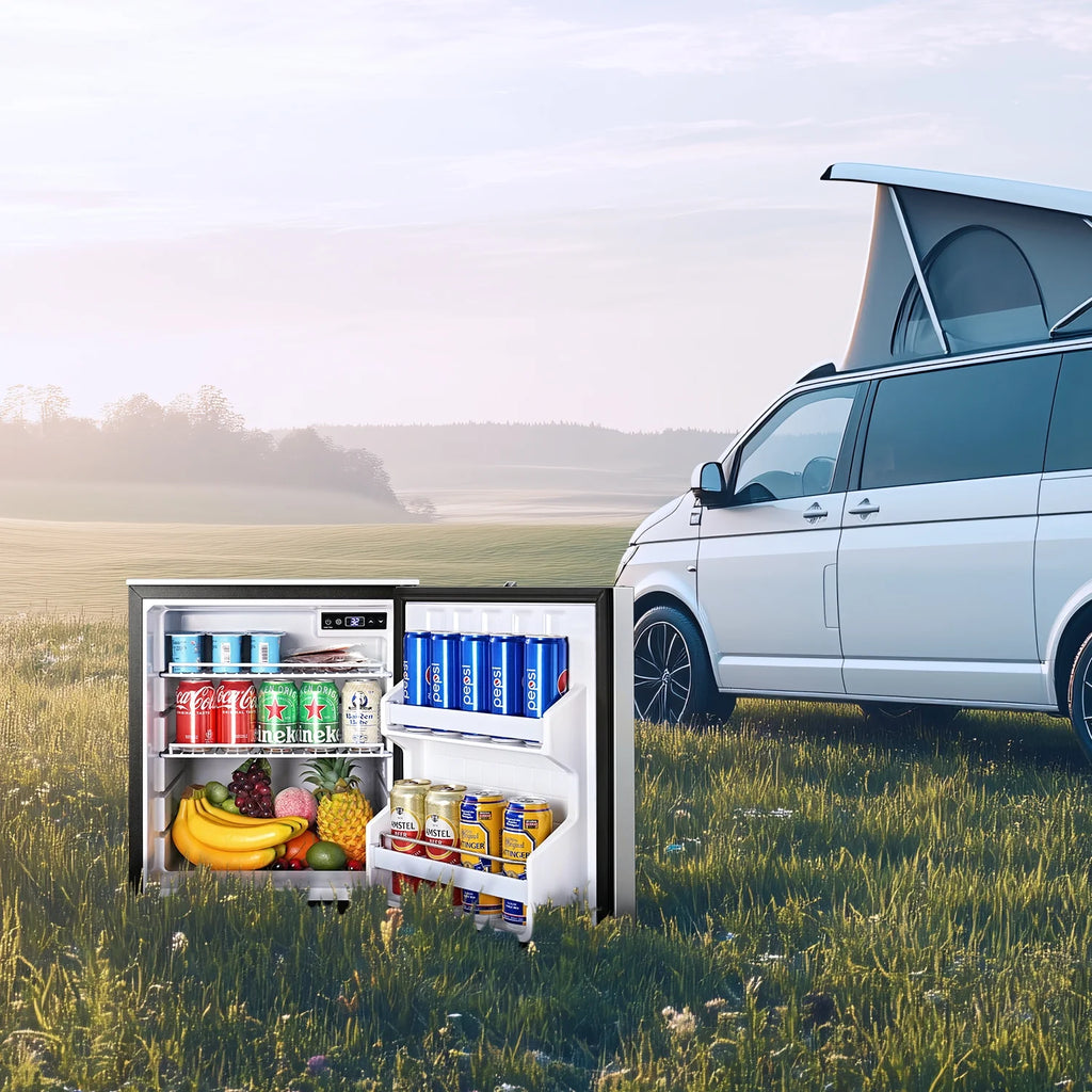 Sunmaki 12v Fridge RV Refrigerator, 116.2Qt(110L) Portable Car Refrigerator Dual Zone Cooling & Freezing, for Bedroom, Truck, Office, Outdoor, Black