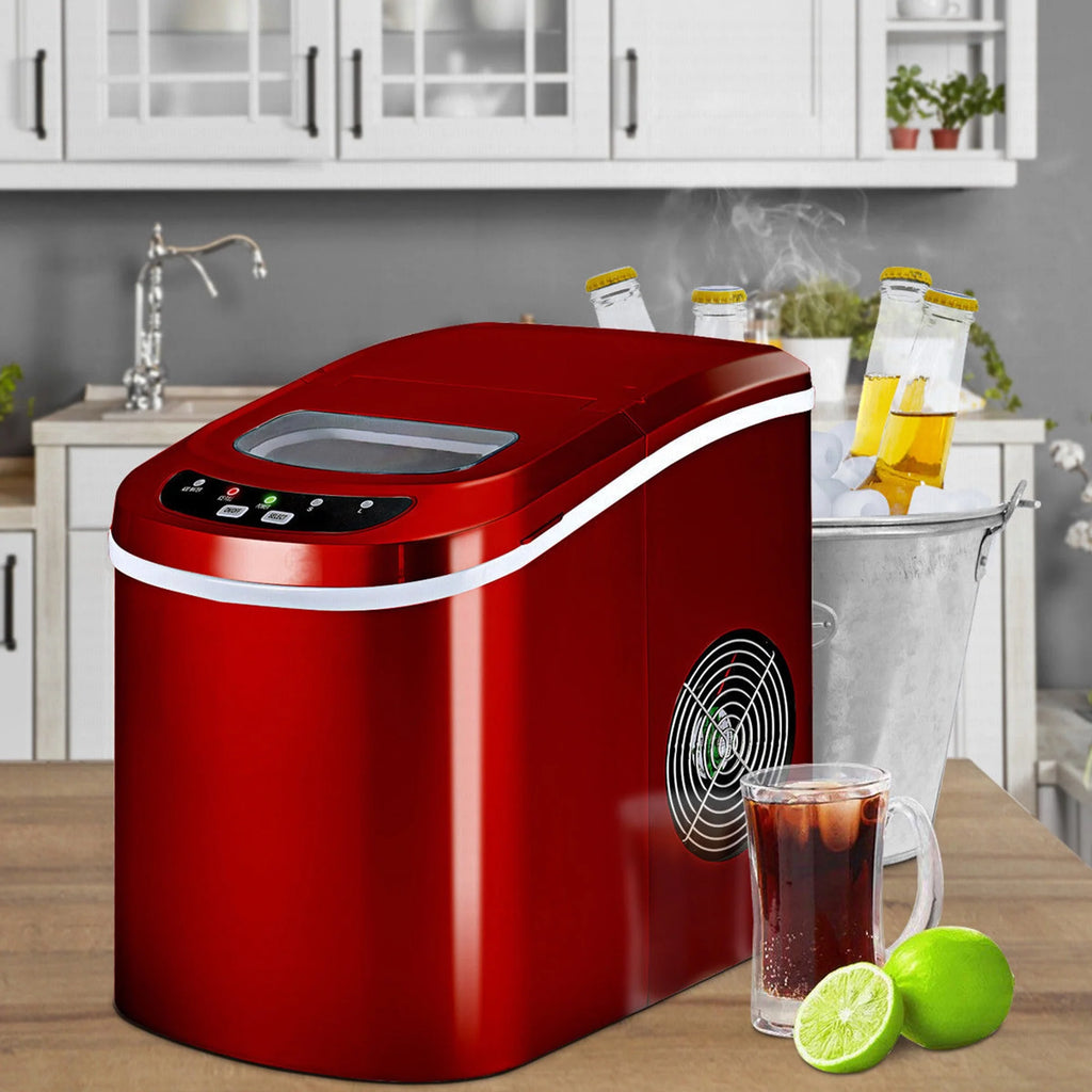 Costway Silver Portable Compact Electric Ice Maker Machine Mini Cube 26lb/Day
