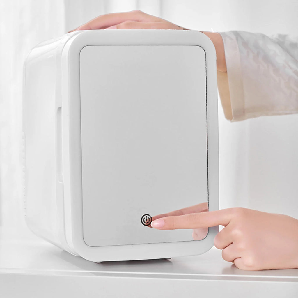 tzyudk White Mini Refrigerator 4L Quiet Heating Freezing Portable Compact Fridge For Home Car Student Dormitory Us Plug 110V Affordable Useful Plastic
