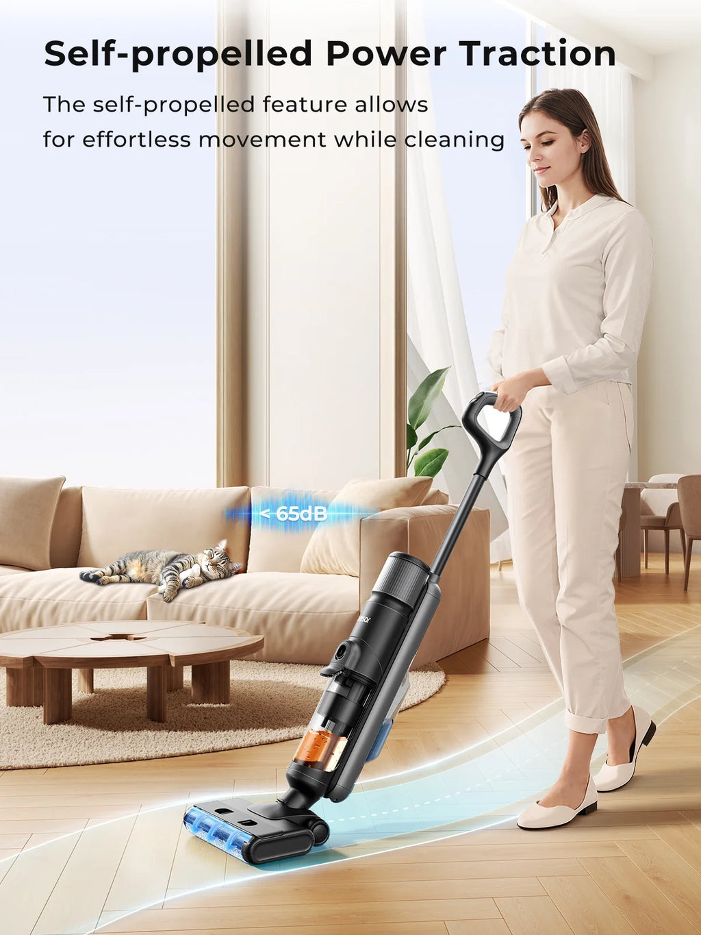 Laresar M3 Cordless Wet Dry Vacuum Mop, 55Min Multi-Surface Cordless Floor Washer 3 in 1 Self-Cleaning Vacuum Mop Hard Floor Cleaners
