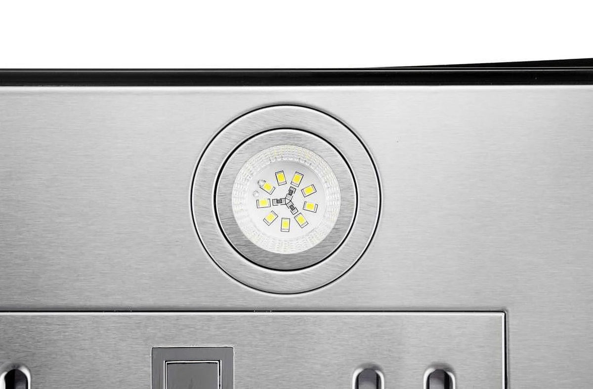 Hauslane|Chef Series WM-639 30-inch Wall Mounted Range Hood | Contemporary Design Professional Suction | Dishwasher Safe Baffle Filters, 3 Speed Settings, Touch Control Panel