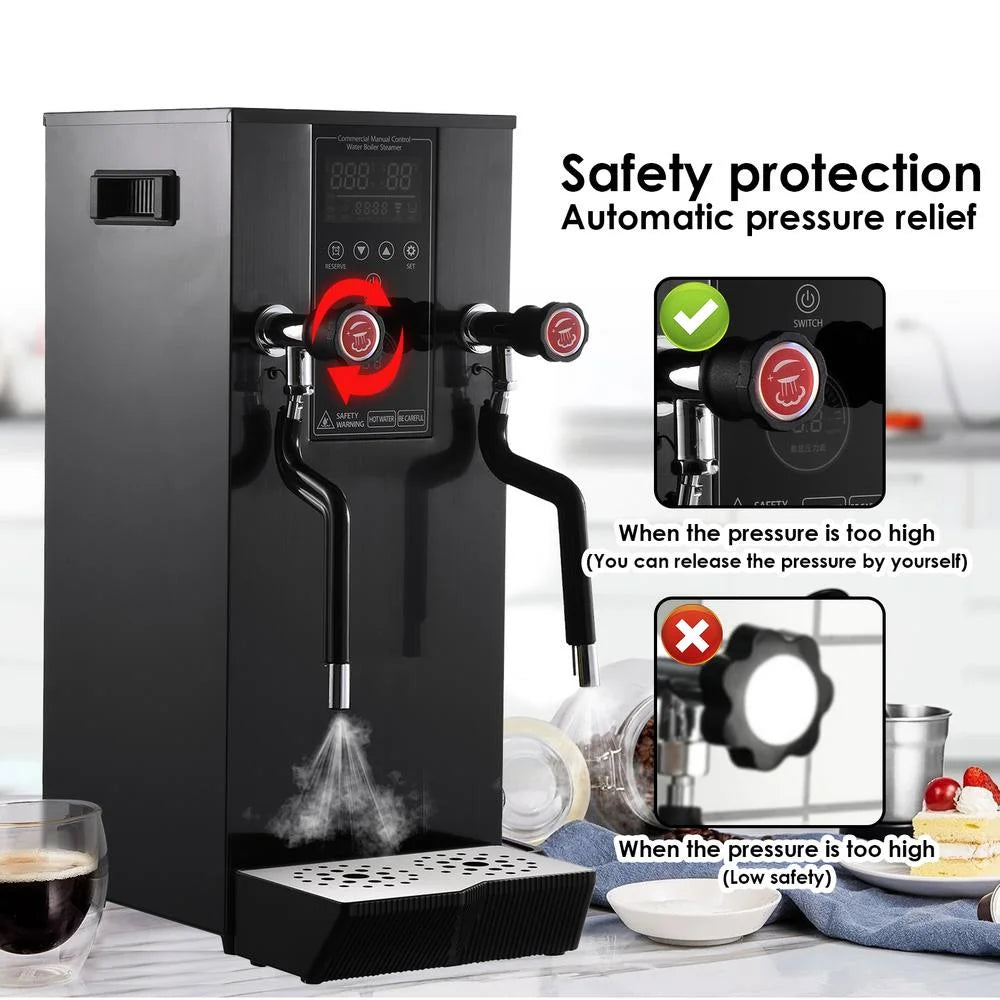 Commercial Milk Frother, 110V 1400W Automatic Foam Machine with LED Display for Coffee Shops (Black)
