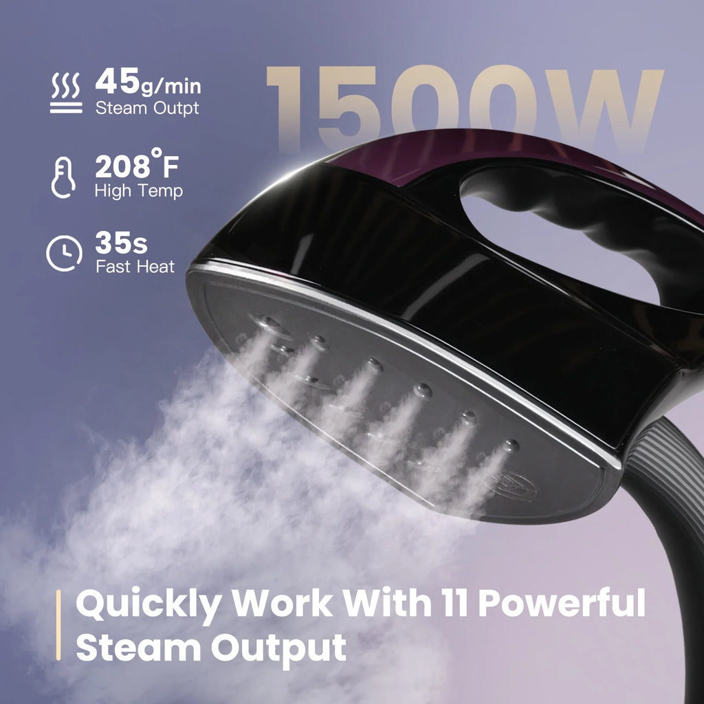 Advwin 1500W Standing Garment Steamer with 2.3L Water Tank, Adjustable Double Rod, 10 Ironing Modes, 35s Fast Heat-Up, Flat & Hanging Ironing