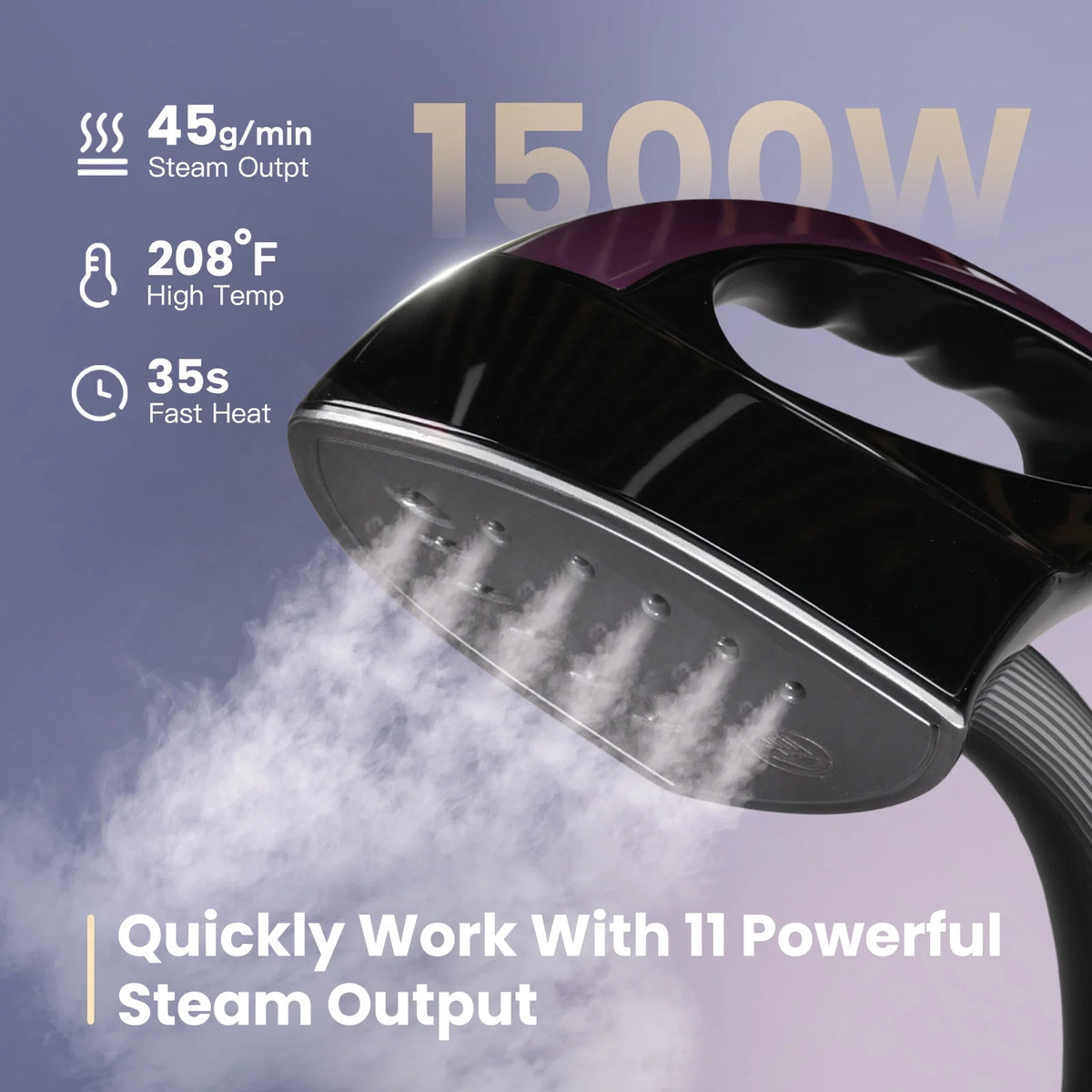 Advwin 1500W Standing Garment Steamer with 2.3L Water Tank, Adjustable Double Rod, 10 Ironing Modes, 35s Fast Heat-Up, Flat & Hanging Ironing