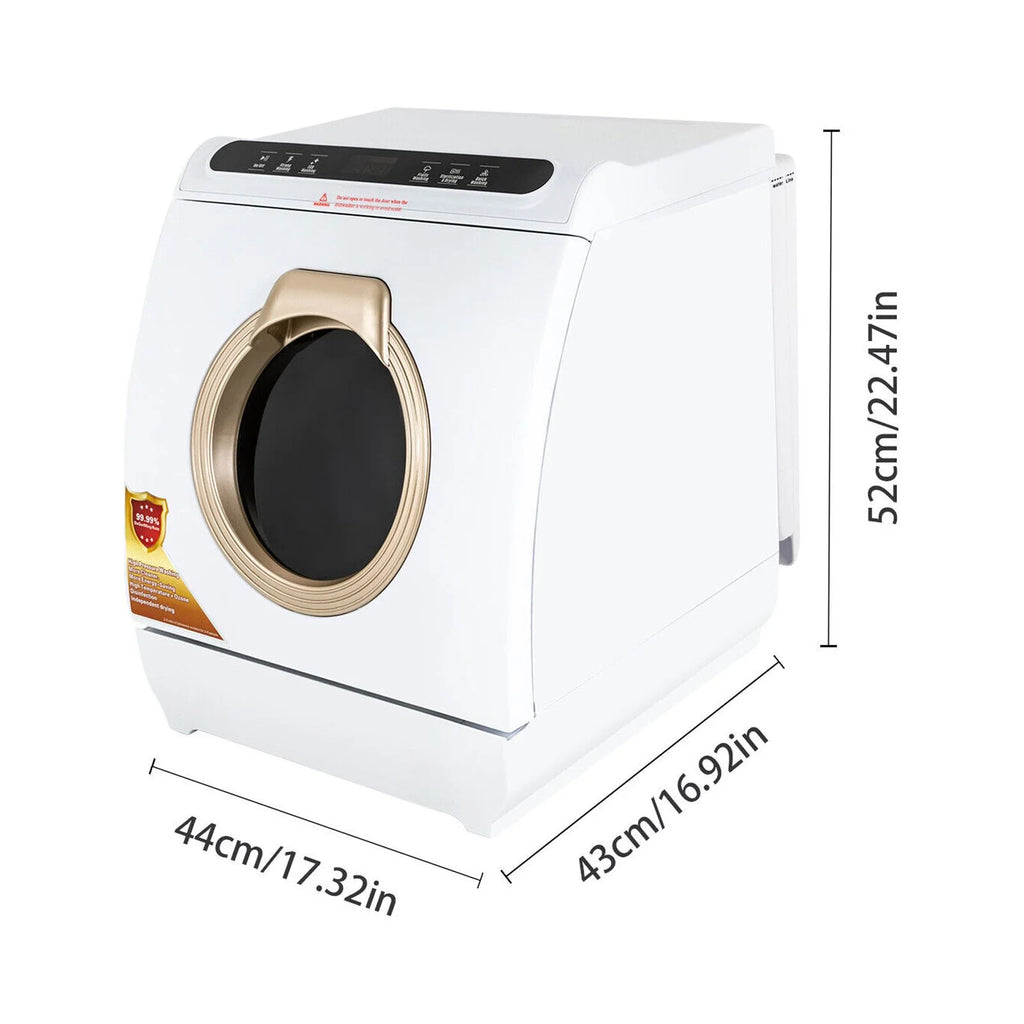 Portable Countertop Dishwasher Air Drying 5 Programs W/ 7L Water Tank 110V