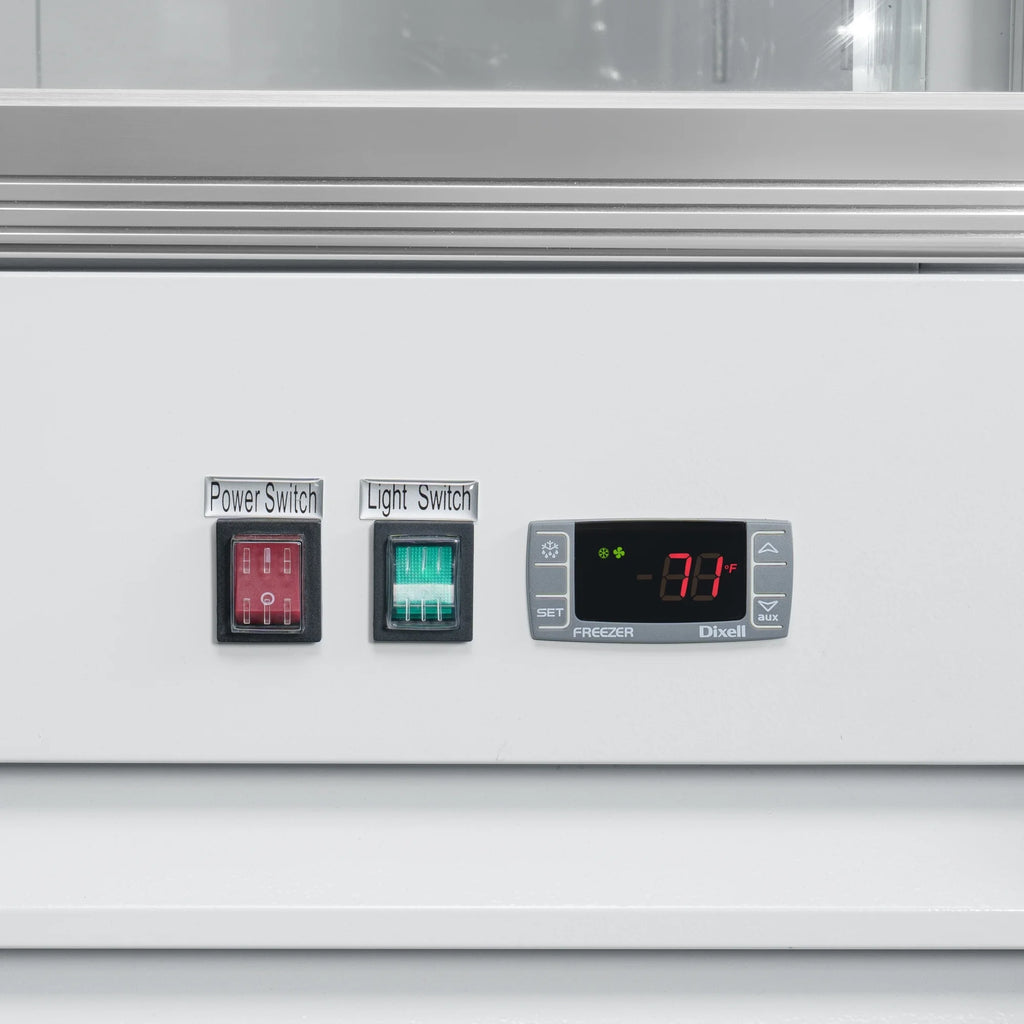 53 in. 2-Door Commercial Display Merchandiser Freezer 45 cu. ft. in White (MDF-2GD-45C-WH)